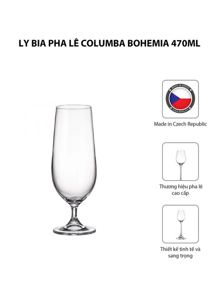Bộ 6 ly bia pha lê Columba Bohemia 470ml - Quà Tặng Moriitalia - Công Ty TNHH Đông Dương Sài Gòn